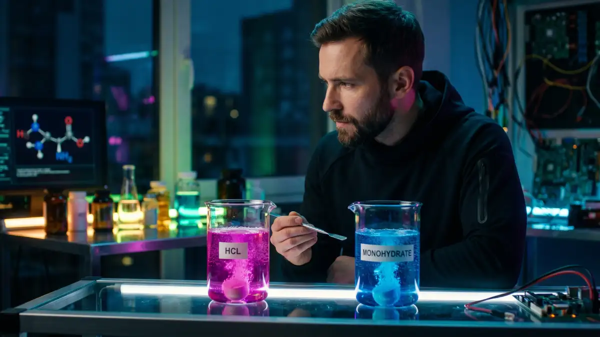 Créatine Monohydrate vs HCL : Pourquoi 90% des biohackers paient trop cher pour rien
