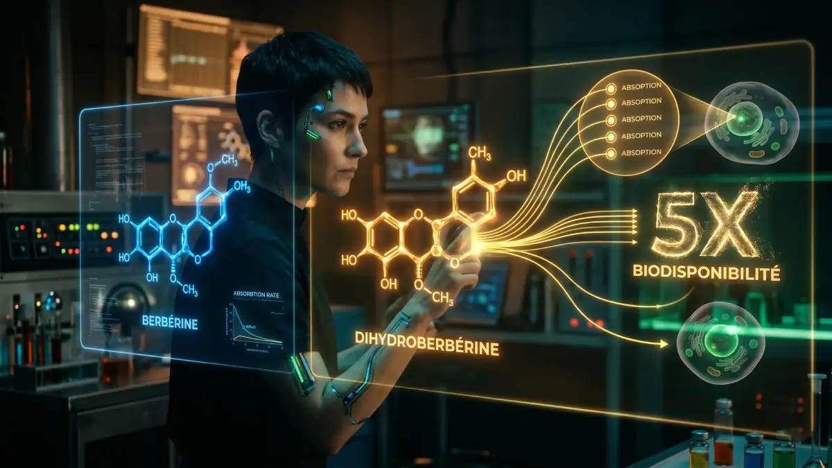 Hero Image for article Dihydroberbérine vs Berbérine : Pourquoi cette forme est 5x plus biodisponible (Guide 2026)