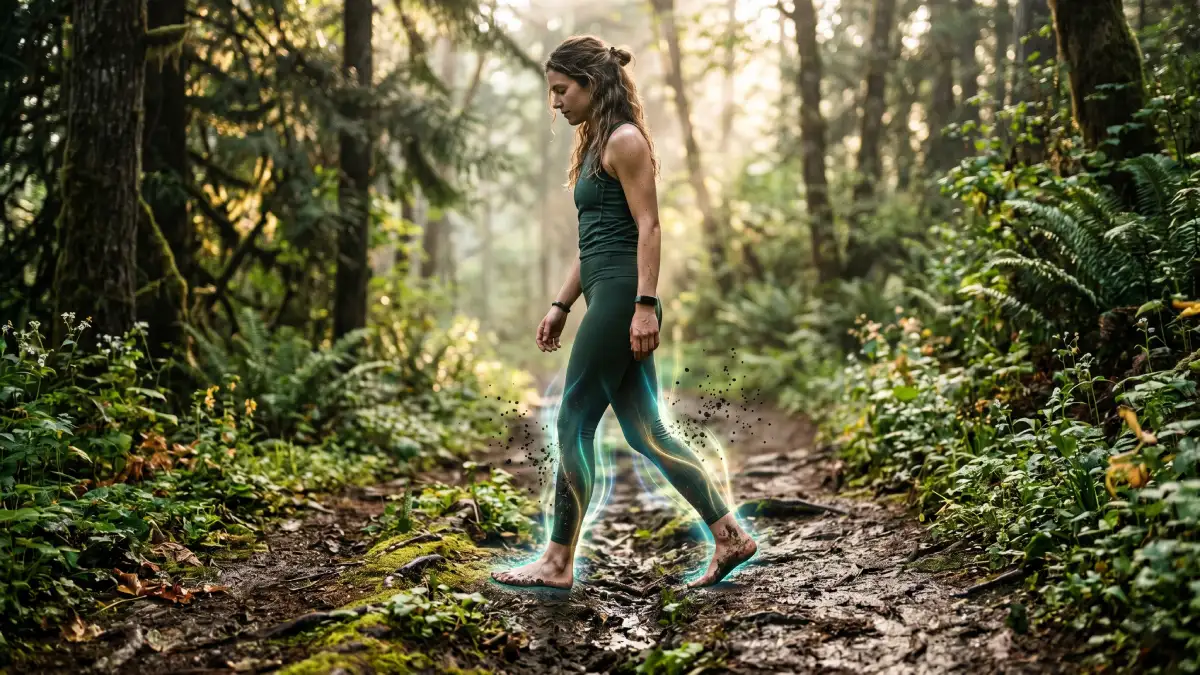 Hero Image for article Earthing (Mise à la terre) : comment marcher pieds nus neutralise les radicaux libres