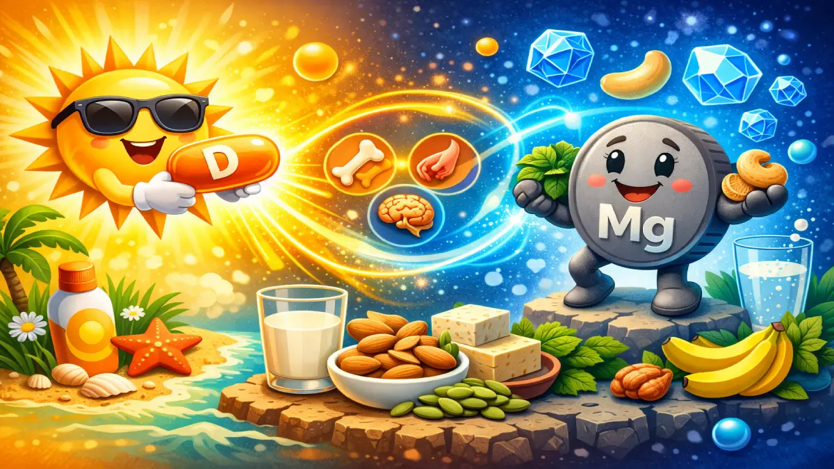 Hero Image for article Magnésium et Vitamine D : Pourquoi cette Combinaison est Essentielle pour l’Absorption ?