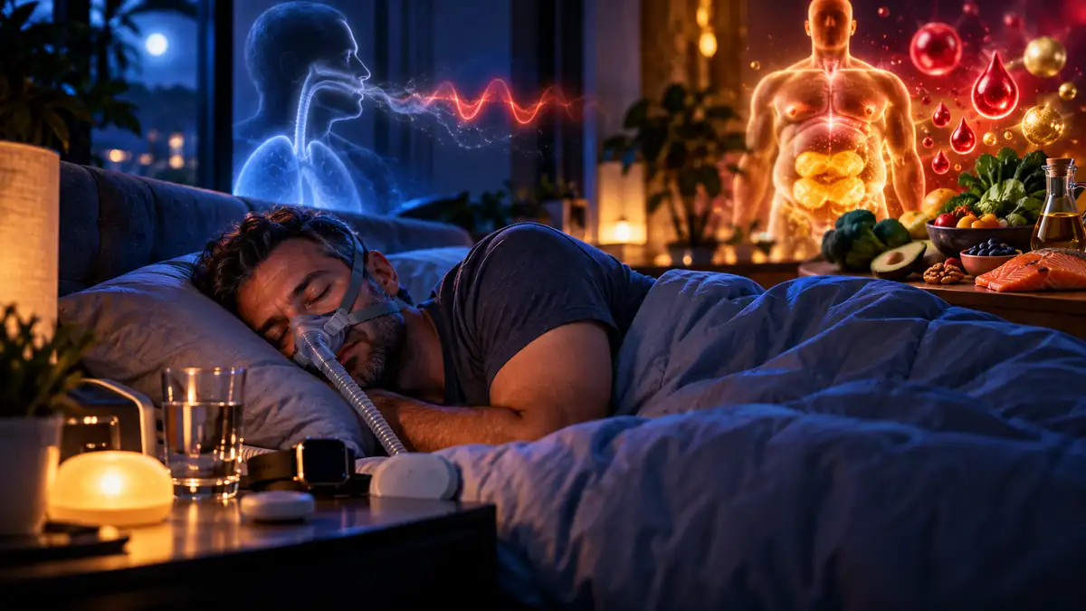 Illustration de l’association étudiée entre apnée obstructive du sommeil et syndrome métabolique.