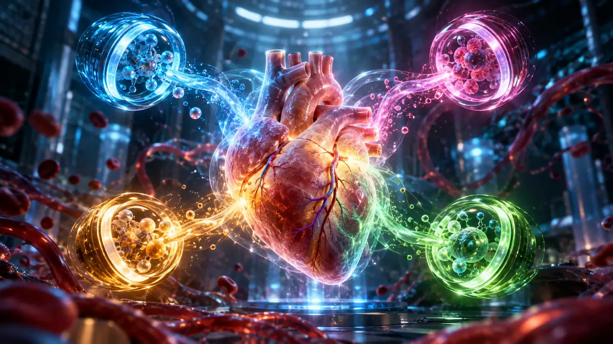 Diagram of the heart illustrating heart failure with reduced ejection fraction.