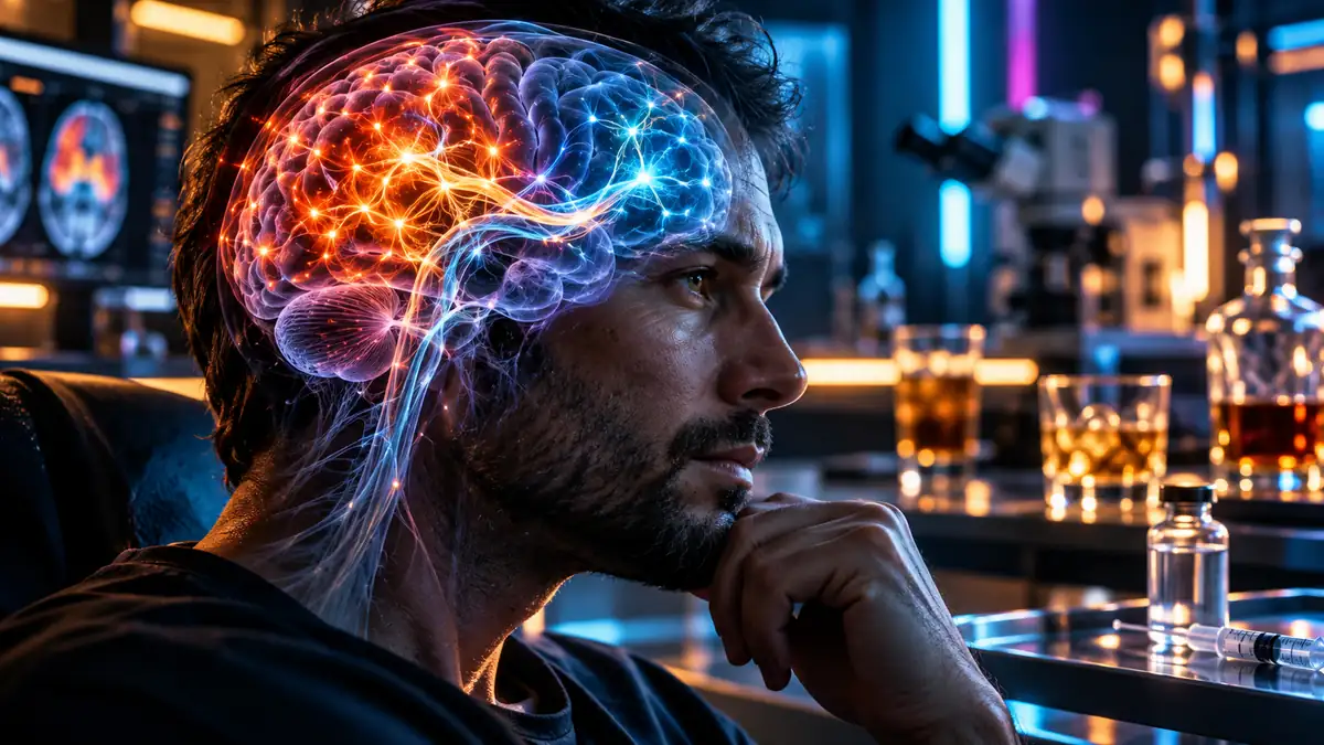 Illustration d’une mesure de l’inhibition corticale par stimulation magnétique transcrânienne.