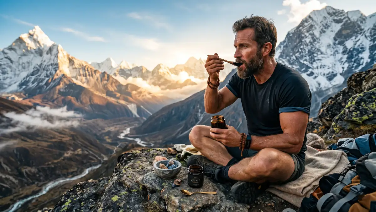 Hero Image for article Shilajit pur : l'or noir de l'Himalaya pour exploser sa testostérone et ses minéraux trace